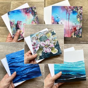 FLower and Ocean Greetings Cards