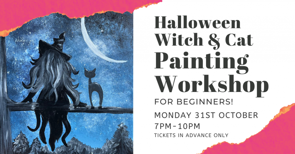 Halloween Witch and Cat Painting Workshop Hertfordshire