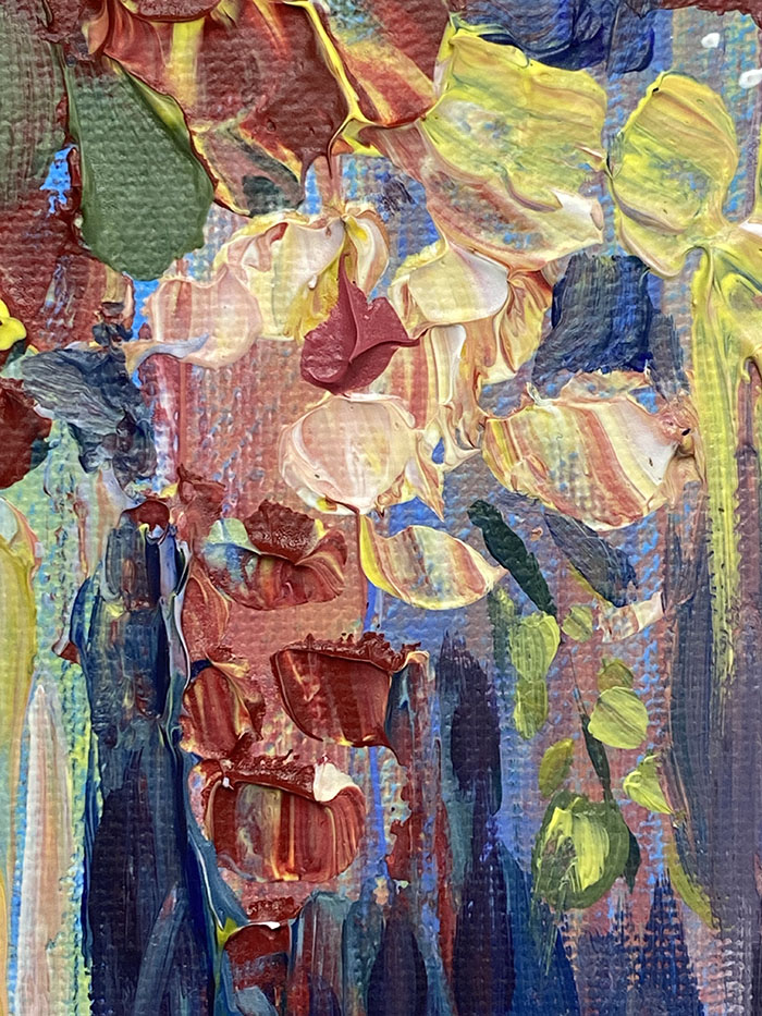 acrylic painting flowers in a vase