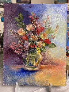 Acrylic Flowers in a vase painting