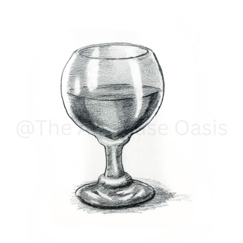 Wine glass pencil drawing