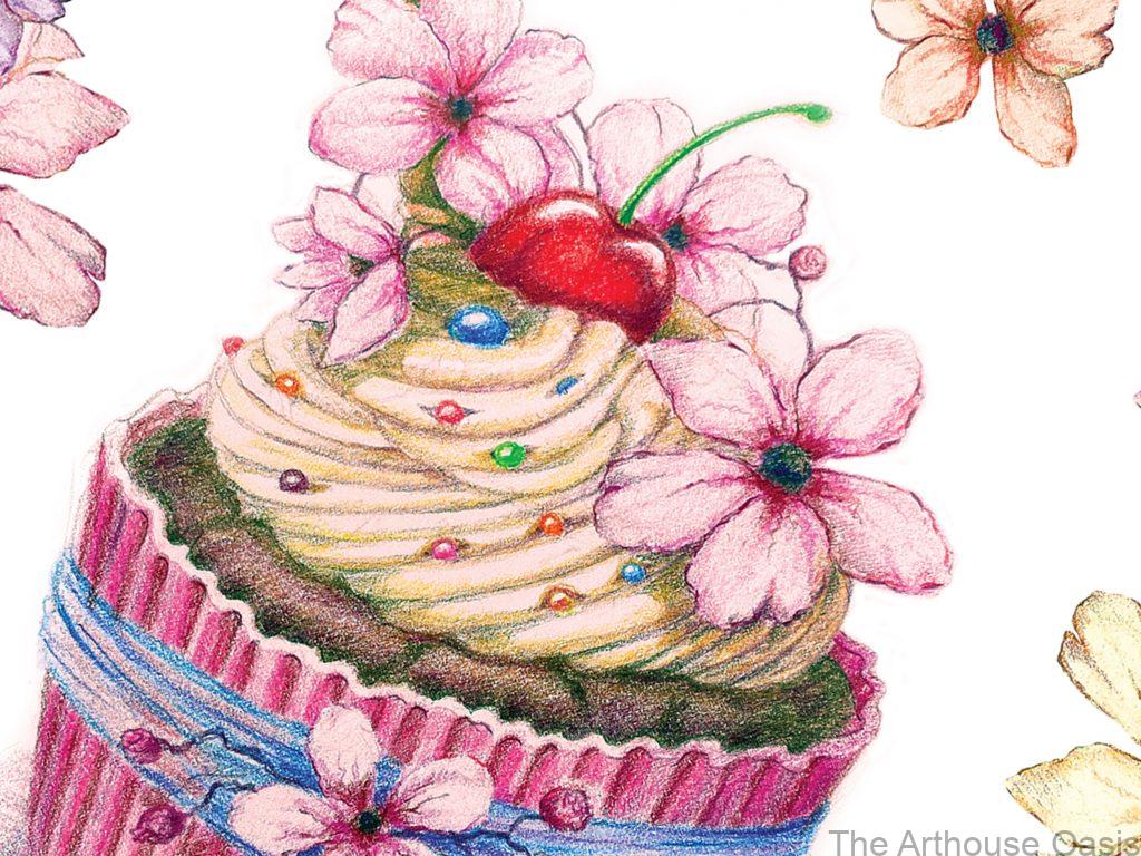 Pink Cupcake Greeting Card Etsy