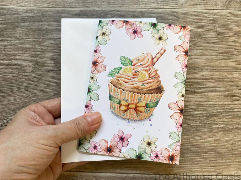 Orange Cupcake Greeting Card Etsy