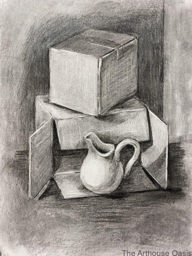Charcoal study in light and shade