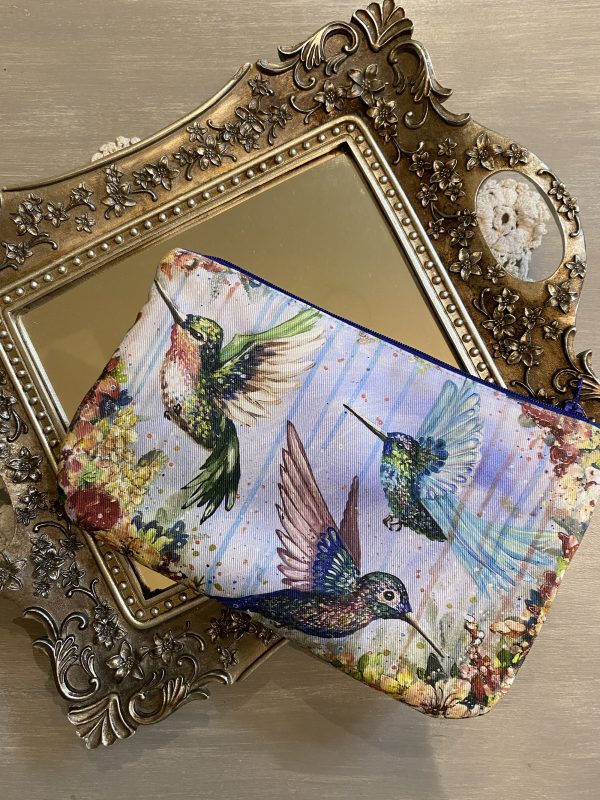 Hummingbird Pouch - Gift for her - Gabrielle Vickery Art - Artist - Hertfordshire