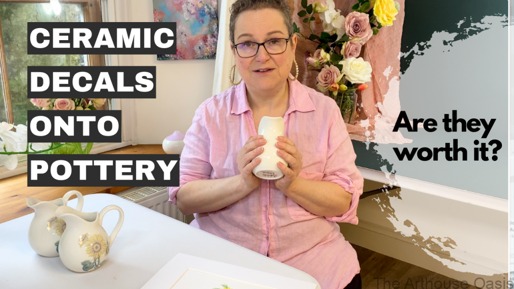 Ceramic decals onto pottery