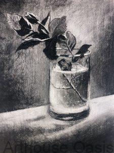 A charcoal study in light and shade.