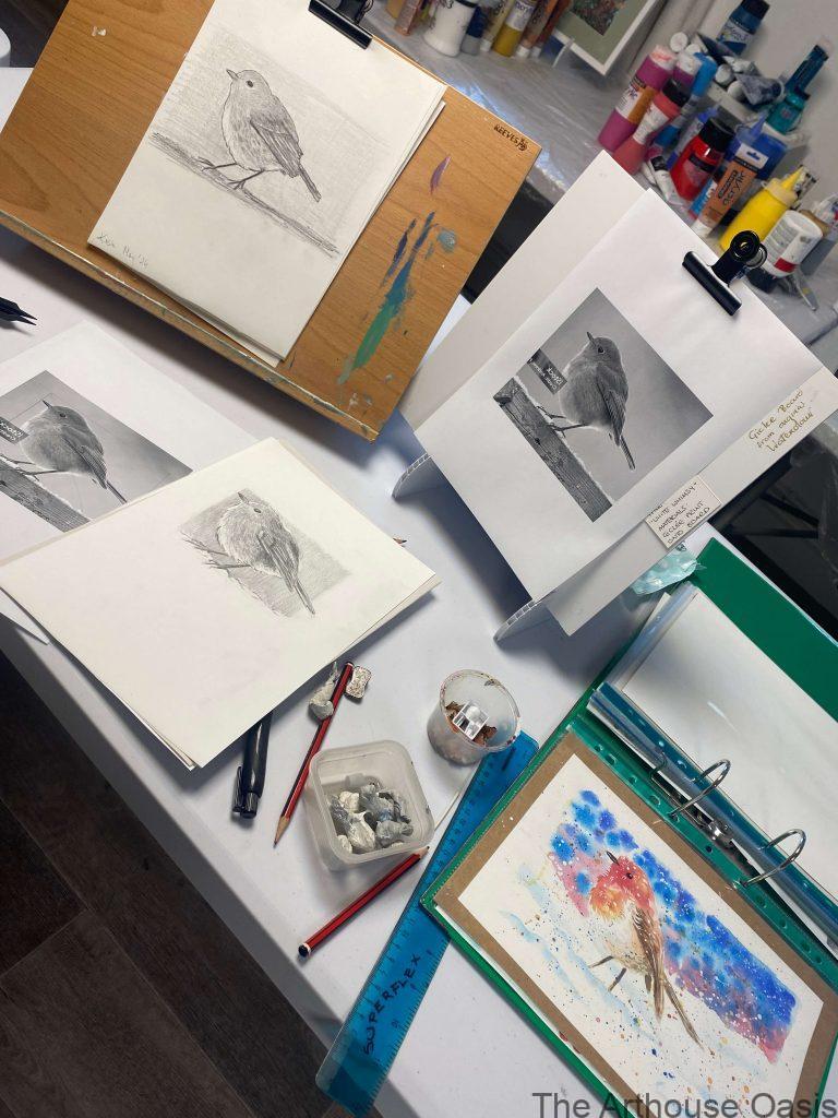 Private Art Lesson - How to draw a Bird - Bishop's Stortford Art Class