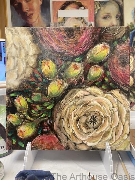 Rustic Blooms Square Painting No. 2