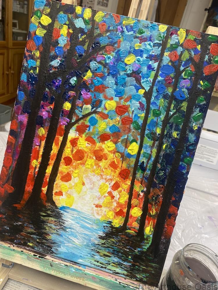 acrylic magical treescape painting