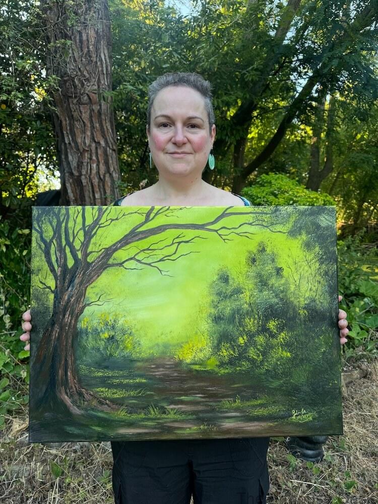 The Waiting Woods - Bob Ross Style Oil Painting