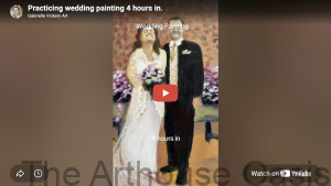 Close up of a wedding painting, photo reference taken at Tewinbury Farm in hertfordshire