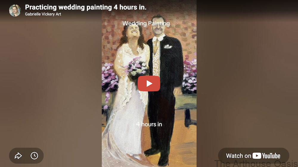 Close up of a wedding painting, photo reference taken at Tewinbury Farm in hertfordshire