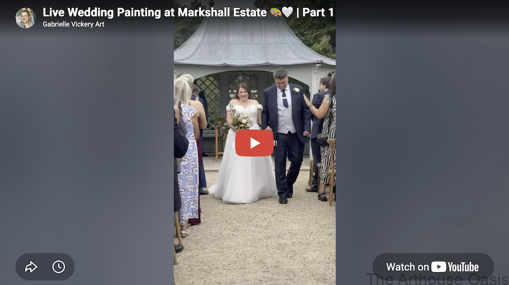 Live wedding painting at Markshall Estate in Coggeshall Essex